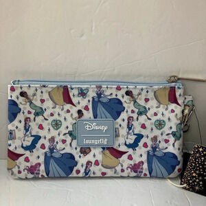 LOUNGEFLY X DISNEY Collab Princess Wallet Wristlet Makeup Bag MSRP $58 NEW NWT